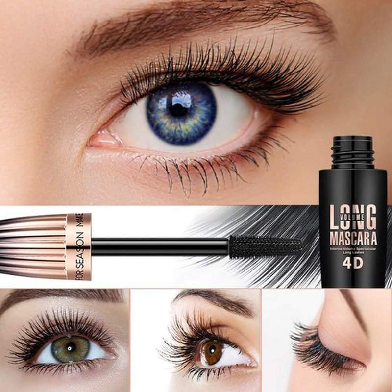 Skiennix 4D Silk Fiber Lash Mascara - Waterproof, Volume & Length, Smudge-Proof, 2 Pack