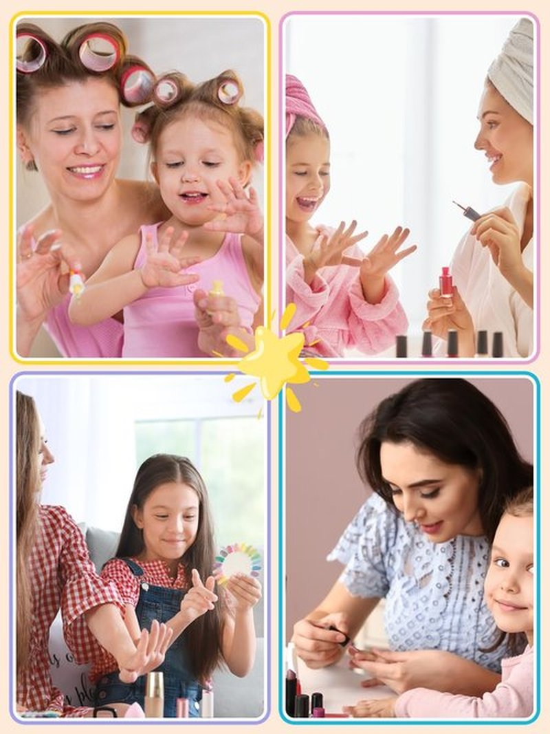 EBANKU 130 Pcs Press on Nails for Girls, Short Old Cute Mermaid Heart Fake Nails for Kids 8-12 Years Stick On False Nails Kit with Jelly Nail Adhesives & Builder Glue, Full Cover Nails Tip for Child