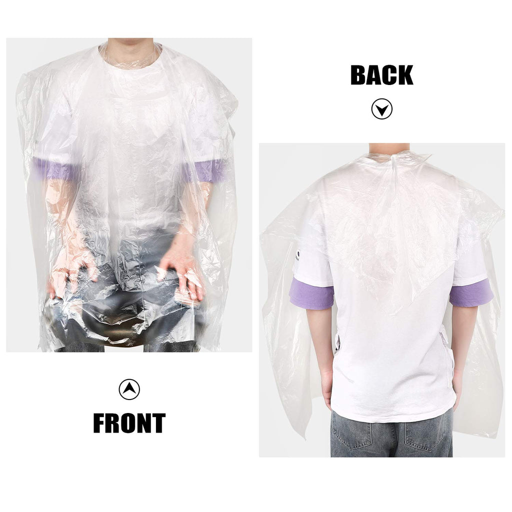 SATINIOR 200 Pcs Disposable Hair Salon Capes Bulk 35.43 x 47.24 Inch Transparent Waterproof Barber Hair Color Dye Cape Hairdresser Shampoo Apron Household Salon Cloak