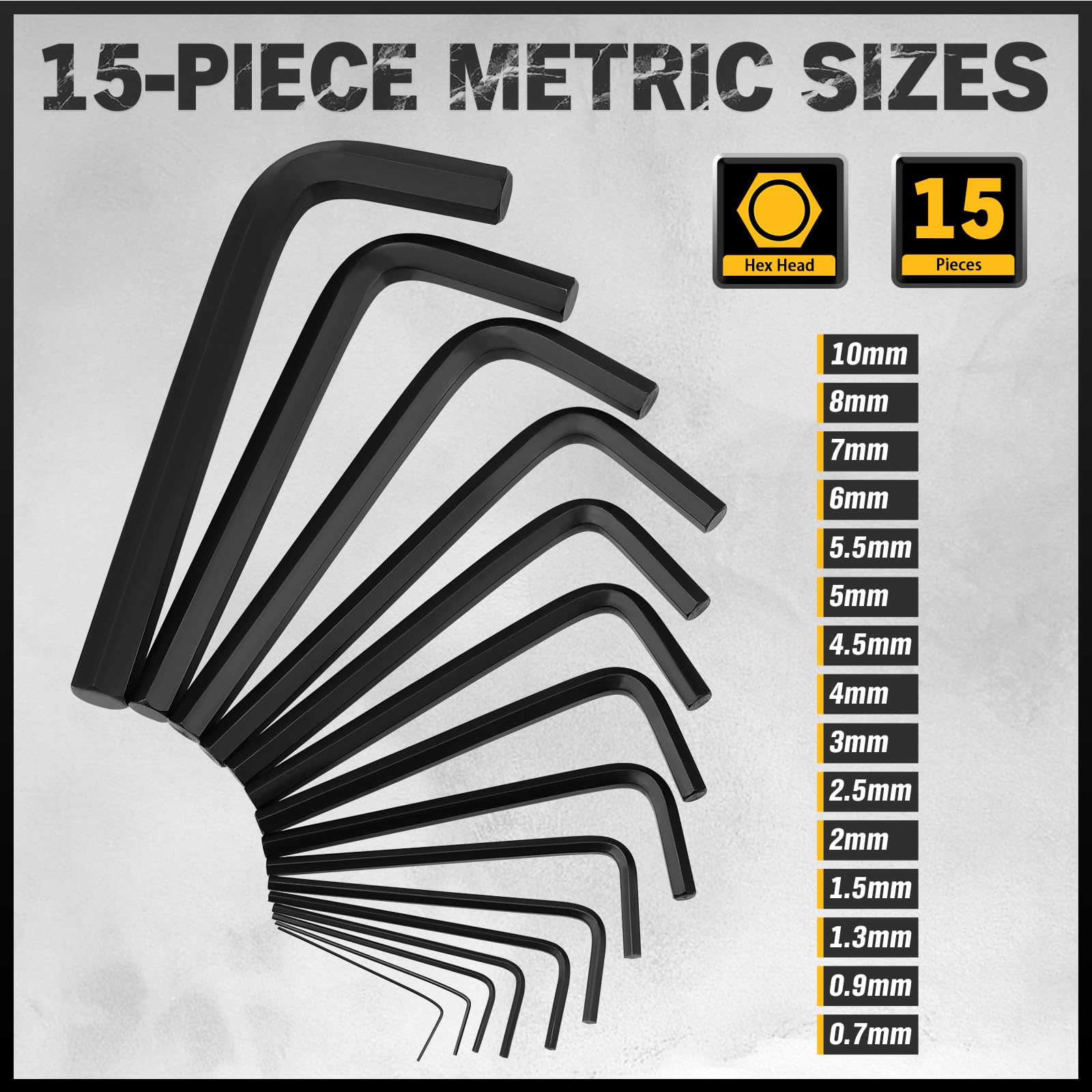 ELEAD 31-Piece Hex Key Set - Allen Wrench Set, SAE and Metric Allen Keys MM(0.7mm-10mm) SAE(0.028"-3/8) Heat-Treated, Torque Handle, High Leverage, Long & Short Keys, Easy Organization