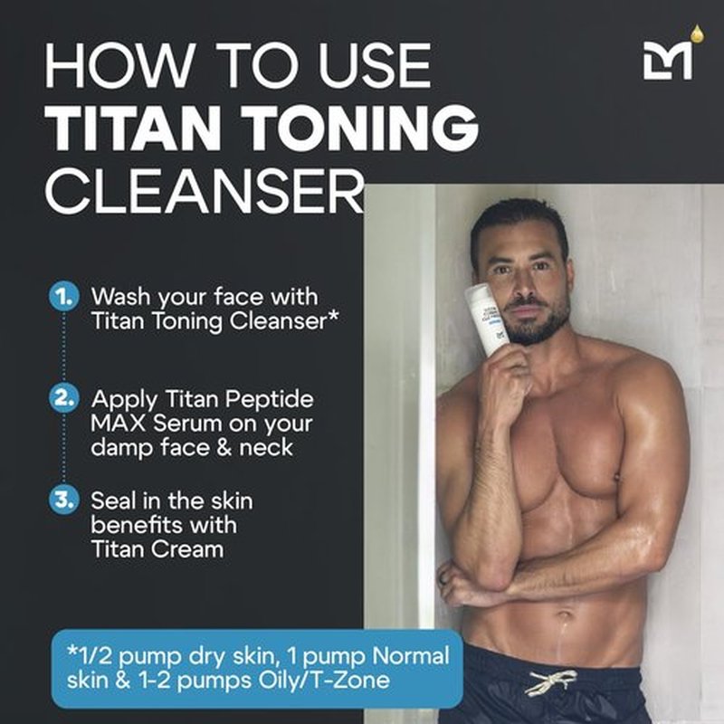 Man Labs Titan Anti-Aging Face Wash - Gentle Exfoliating Cleanser for Men | Hydrate & Revitalize All Skin Types
