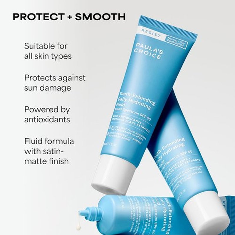 Paula's Choice RESIST Daily Hydrating Fluid - SPF 50 Face Moisturizer for Oily Skin | Chamomile & Vitamin E, Fragrance-Free, TSA Friendly