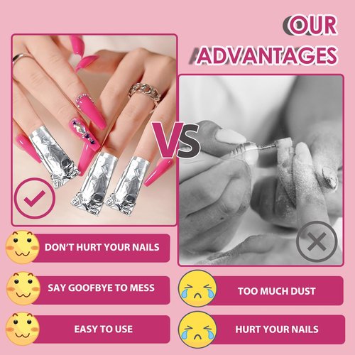 Nail Foil Wraps 300PCS, Nail Foils Soak Off Foil Wraps for Nail Removal, Gel Nail Polish Remover, Soak off Gel Remover With Large Cotton Pads