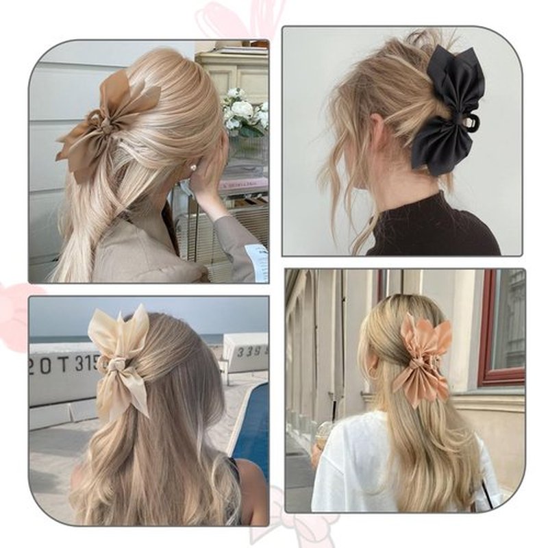 Bow Claw Clips Bow Hair Clips 4PC Big Hair Bows for Women Butterfly Styling Large Hair Clips for Thick Hair for Girls Hair Accessories for Teen
