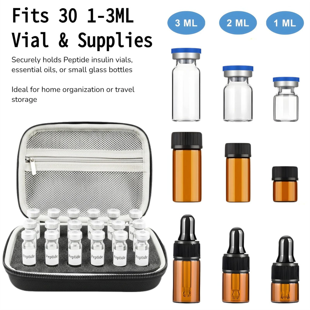 ZyCooom Peptide Case for Fridge Peptide Case for 1ml 3ml 5ml Vials-30 Slots