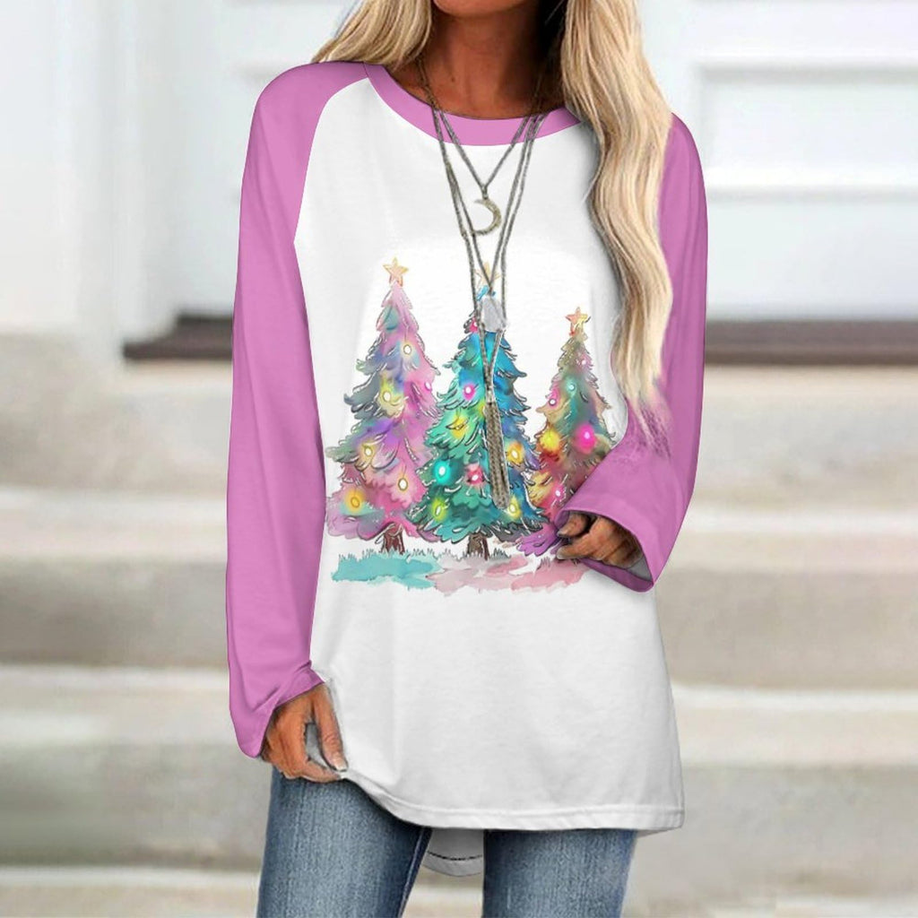 LOAIHA Christmas Sweatshirts for Women Christmas Tree Shirt Xmas Tree Gift Casual Long Sleeve Tshirt Pullover Merry Christmas Tops,Tree-20,3XL