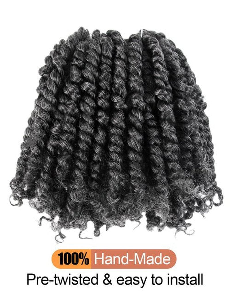 KAVSORAPI Passion Twist Hair,6 Inch Passion Twist Braiding Hair,Short Pre Looped Crochet Twist Jumbo Pre-twisted Two Strand Braids 8 Packs (Salt and Pepper)