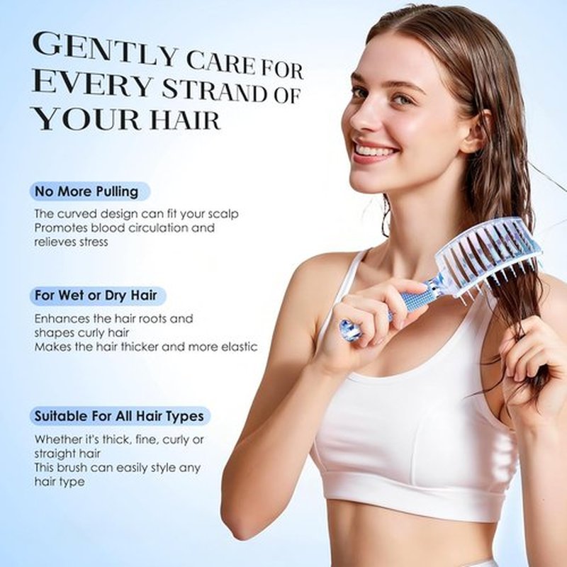 Skiennix Professional Curved Vent Hair Brush - Faster Blow Drying & Detangling for All Hair Types | Ideal Gift for Her