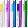 Mudder 5 Pack Glass Nail File with Case for Women Double Sided Crystal Fingernail File for Natural Nails Manicure Care Valentines Galentines Gift(Classic Pattern)