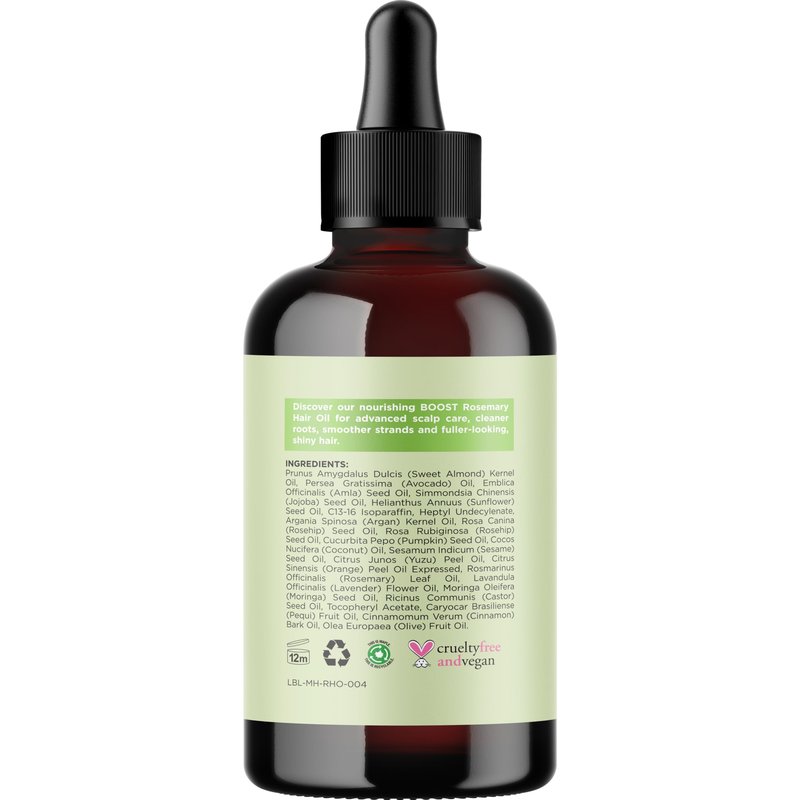 Volumizing Rosemary Hair Oil Serum - Moisturizing Scalp and Hair Oil for Men & Women Infused with Amla Black Castor Pumpkin Argan & Jojoba - Lightweight Hydrating Vegan & Color Safe (Rosemary Scent)