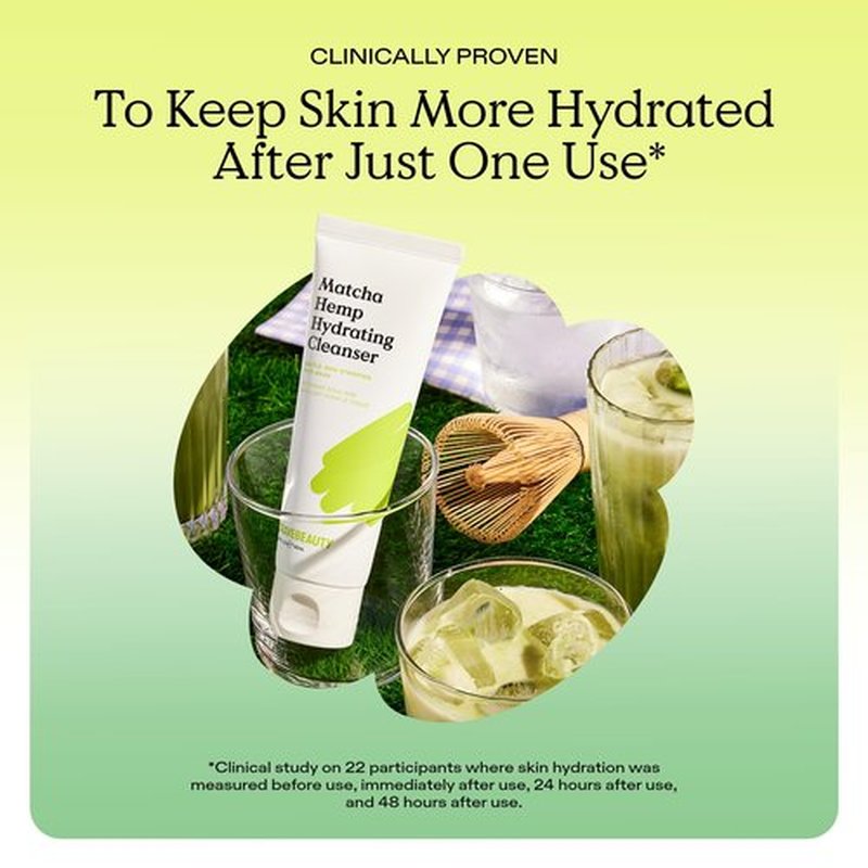 KraveBeauty Matcha Hemp Hydrating Cleanser for Sensitive Skin, 2 Pack, Gentle, Non-Stripping Face Wash with Matcha, Hemp Seed Oil & Glycerin, Fragrance Free, 2 x 120ml