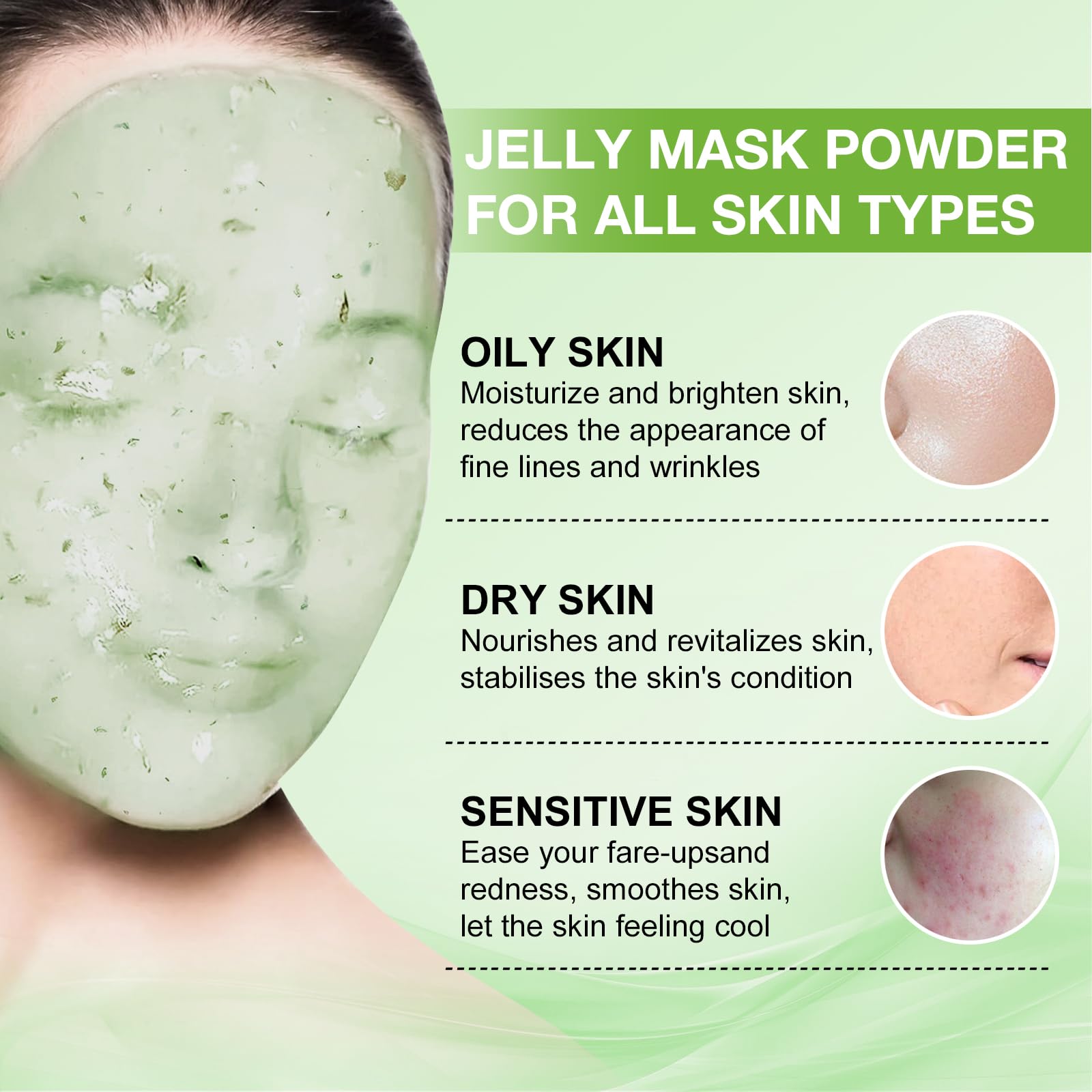 Angeland Jelly Mask for Facials Professional, Hydrating & Moisturizing Peel-Off Natural Gel Face Mask SkinCare, Professional Spa Use Jelly Face Masks, Deep Hydration & Glow 23 Fl Oz (Tea Tree)