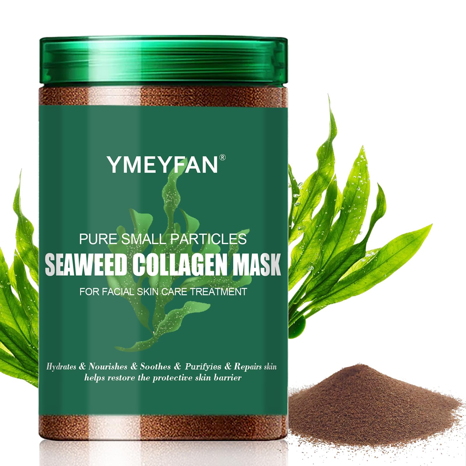 Pure Natural Seaweed Collagen Face Mask Powder, Fragrance-Free, Paraben-Free, Vegan Face Mask Skincare, Algae Seed Mask for Deep Hydrating Purify, Beauty Salon Spa Use for Jelly Mask (500G/17.6oz)