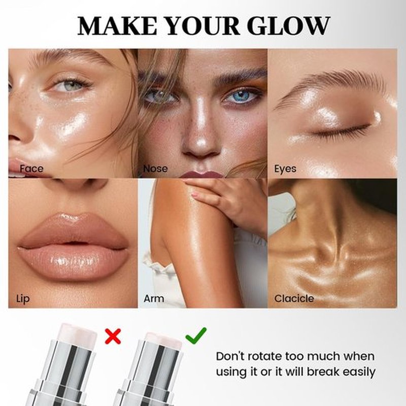 HOSAILY Pearl White Highlighter Stick - Dewy Finish Radiance Shimmer Balm for Natural Glow | Long-Lasting Waterproof Makeup