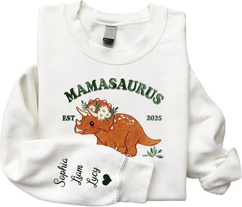Noni Personalized Mamasaurus Sweatshirt - Custom Embroidery for Moms | Perfect Gift for Mother's Day