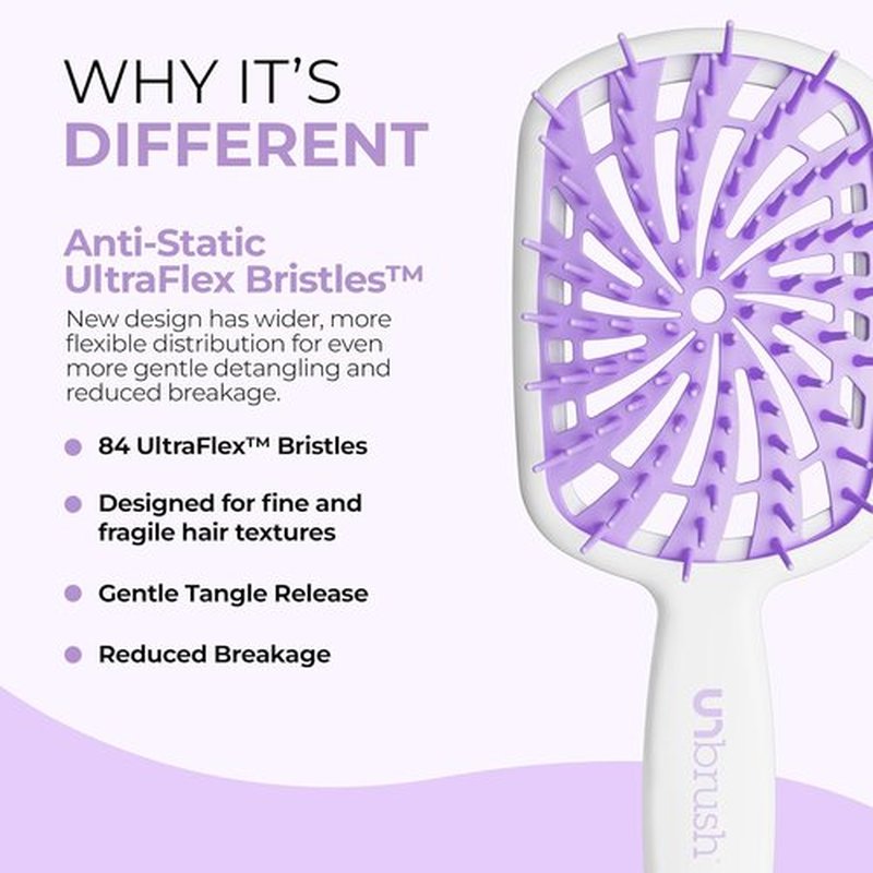 FHI Heat UNbrush Plus - Gentle Curly Hair Detangler Brush for Wet & Dry Hair | 84 UltraFlex Bristles