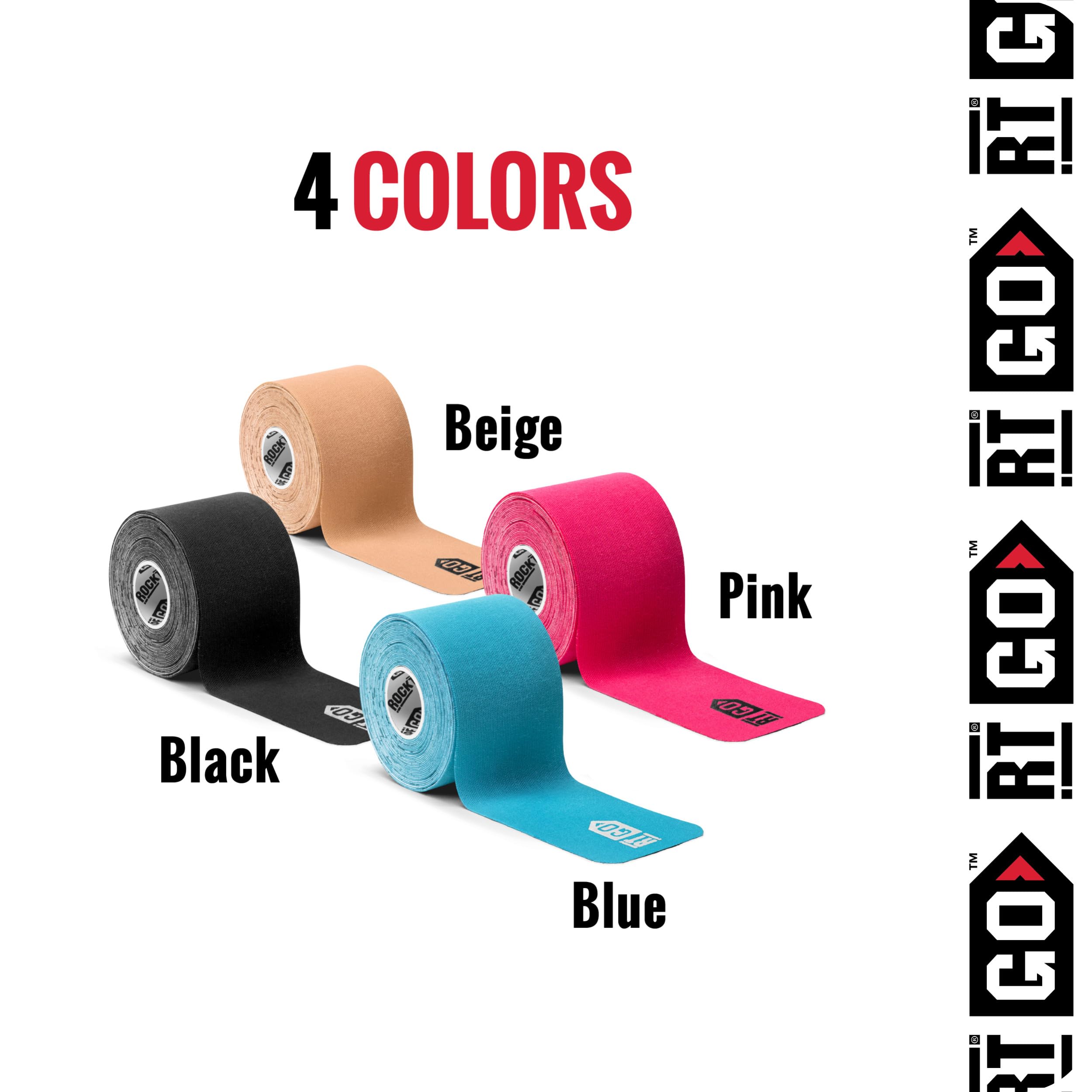 RockTape Go Extra-Sticky Adhesive Pre-Cut Kinesiology Tape (Black)