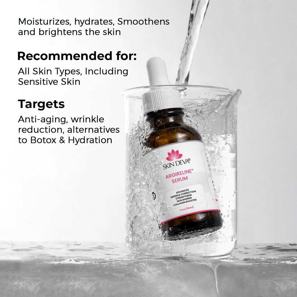 Skin Deva Argireline® Peptide Serum with Hyaluronic Acid – Acetyl Hexapeptide-8 Formula – Hydrating Anti-Aging Face Serum for Fine Lines & Smoother-Looking Skin (1 fl oz)