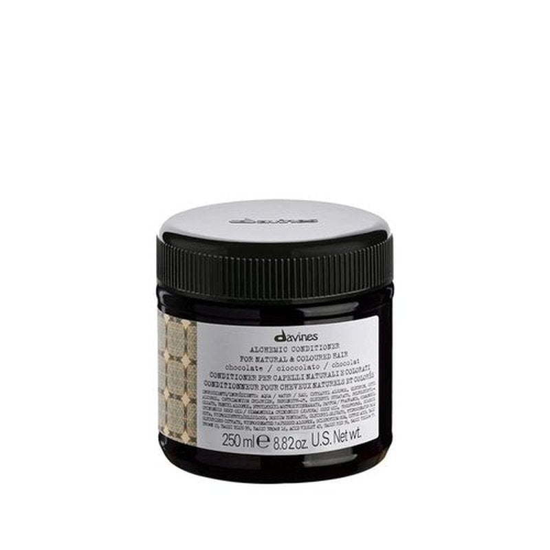 Davines Alchemic Conditioner - Chocolate Color Depositing Cream for Dark Brown & Black Hair | Hydrates & Intensifies Brunette Tones, 8.45 Fl Oz