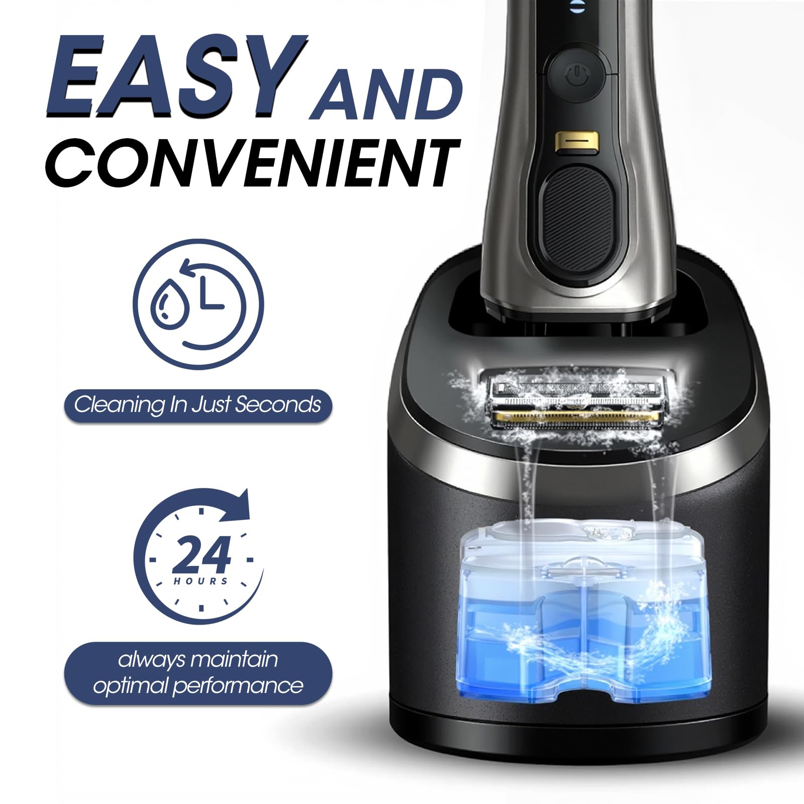 Electric Shaver Cleaning Solution - Electric Razor Cleaner，Compatible With Braun Cleaning Solution & Renew Refill Cartridges - Clipper Blade Cleaner - 3 Bottles, Makes 9 Refills