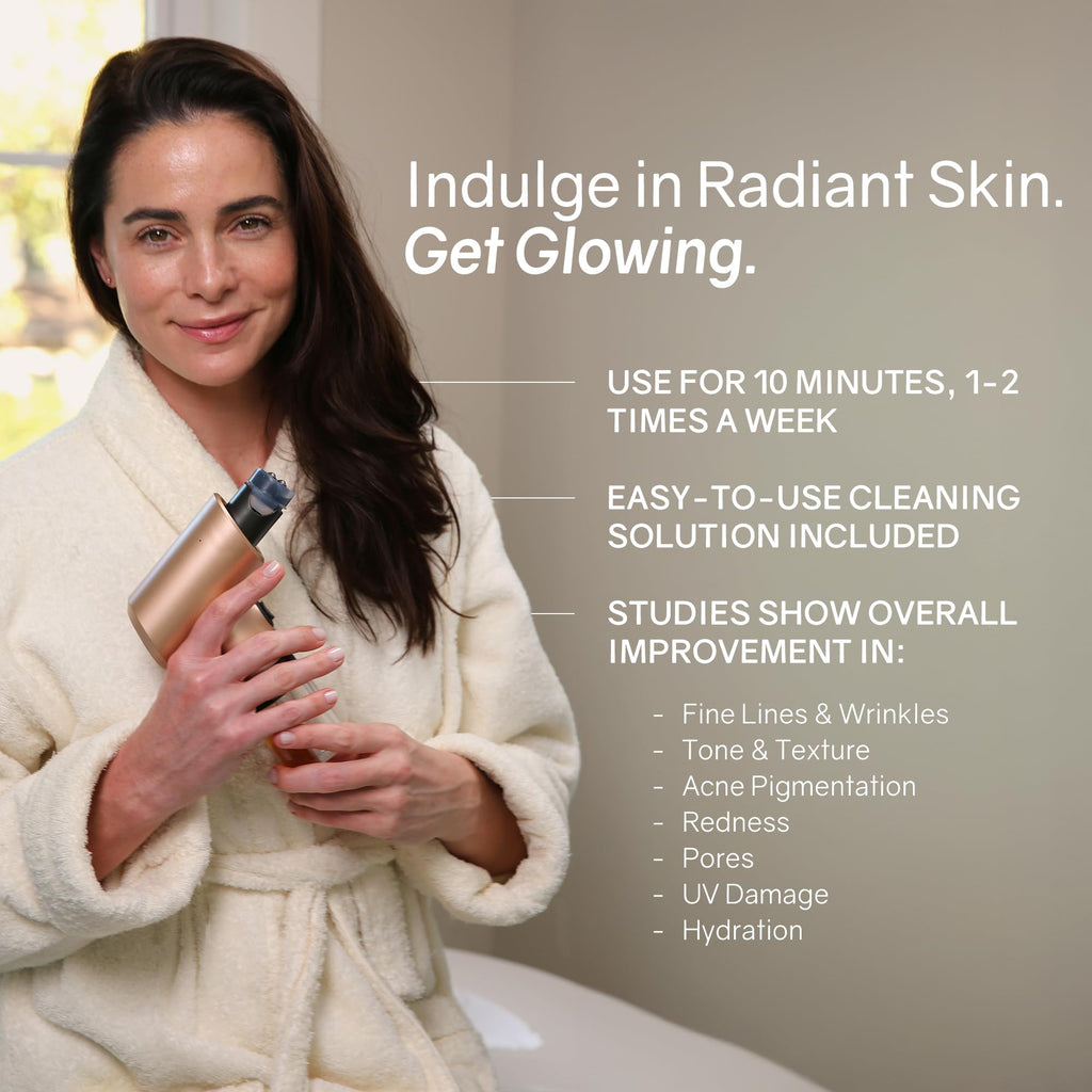 Trufacial-at-Home 3-Step Professional Facial Device – Diamond Microdermabrasion, Activation Massage & 0.25mm Microneedling Roller with Brightening Serums for Radiant, Smoother-Looking Skin