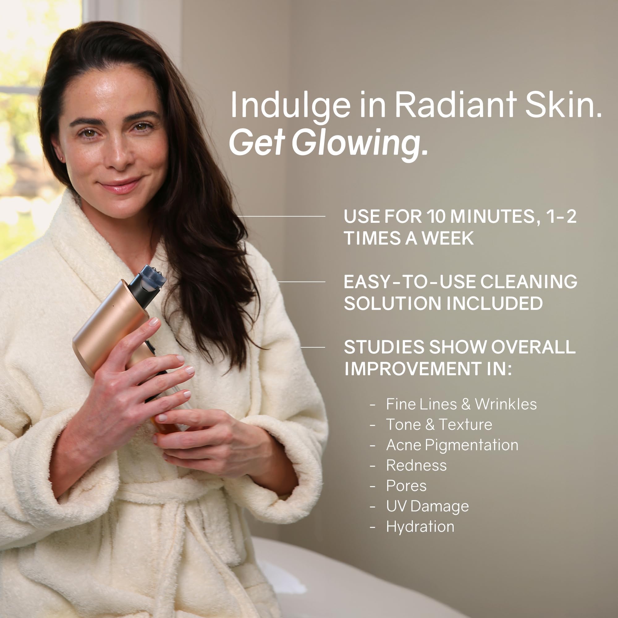 Trufacial-at-Home 3-Step Professional Facial Device – Diamond Microdermabrasion, Activation Massage & 0.25mm Microneedling Roller with Brightening Serums for Radiant, Smoother-Looking Skin