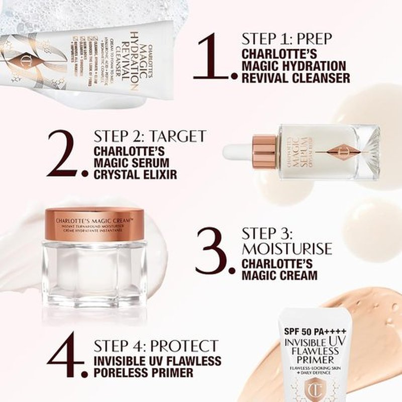 Charlotte Tilbury Invisible UV Flawless Makeup Primer - SPF 50 Sunscreen & Poreless Formula - Hydrating with Hyaluronic Acid