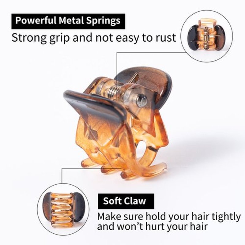 Cobahom 150PCS Extra Small Claw Clips for Thin Thick Hair, Super Mini No-Slip 0.55 Inch Tiny Hair Clips for Hair Styling, Small Hair Accessories for Women Girls, Brown, Black, Clear