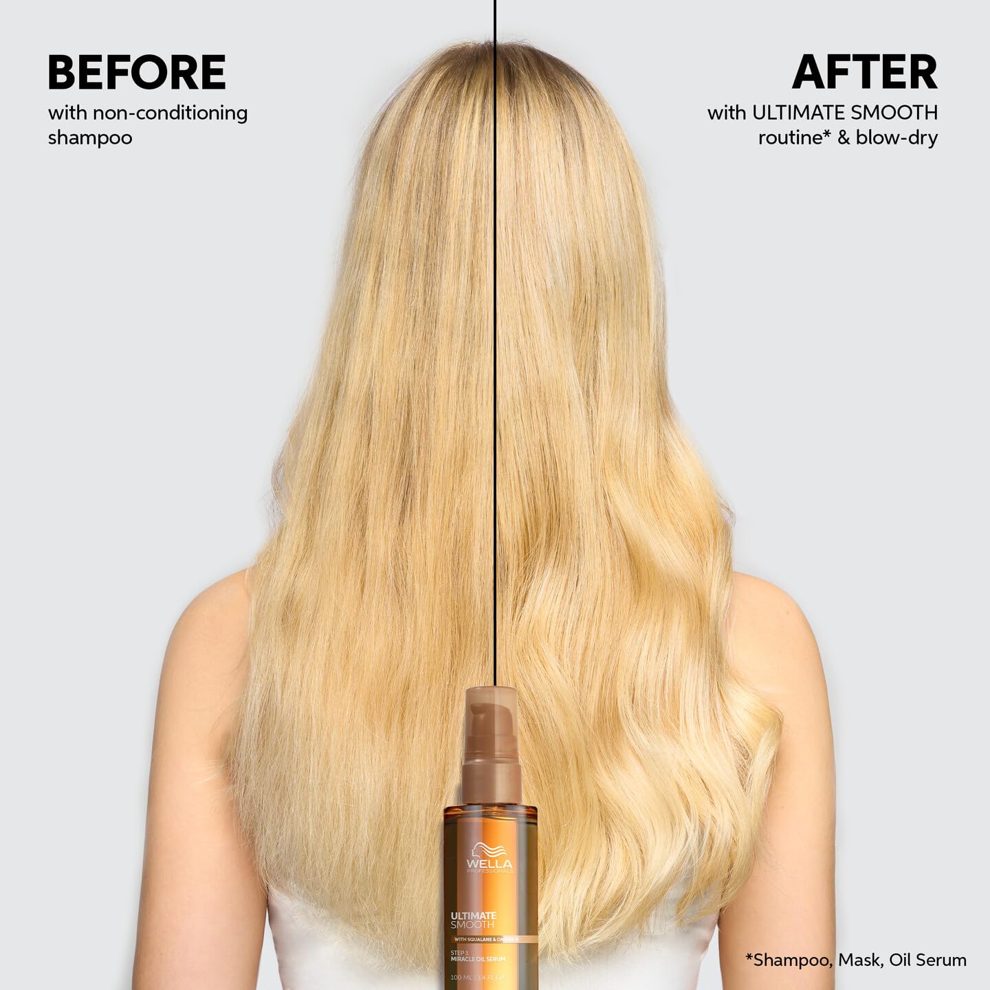 Wella Professionals ULTIMATE SMOOTH Conditioner - Nourishing Treatment for Dry, Frizzy Hair | Silky Shine with Squalane & Omega 9 | Color Safe