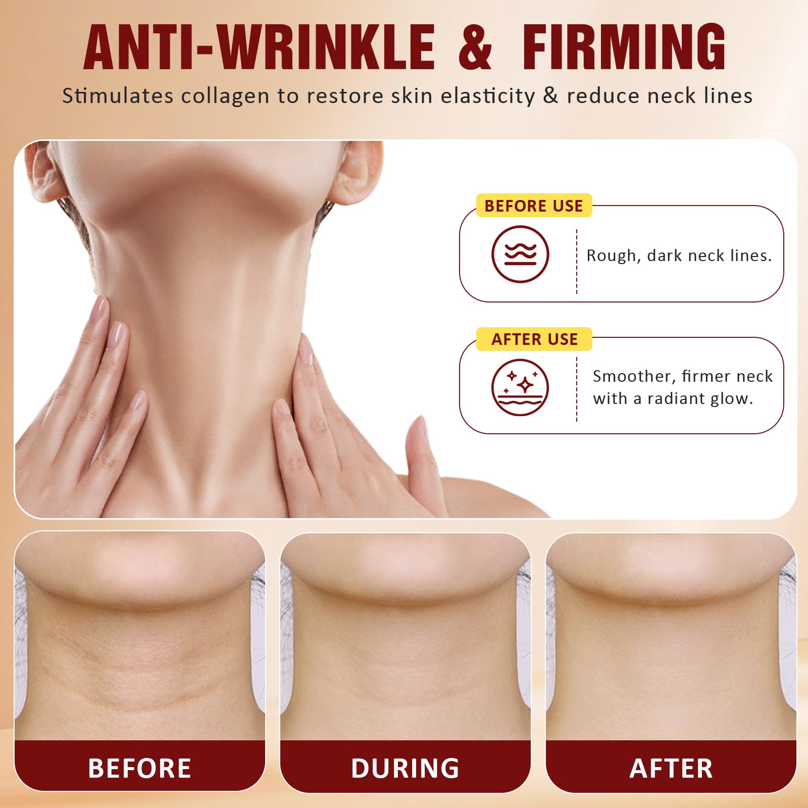 1Pcs Neck Roller Cream, Firming Skin, Reduces Neck Lines, Moisturizes, Improves Elasticity, Anti-Aging, Suitable for Both Men and Women(4.23Fl.oz)