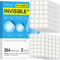TKTK Pimple Patches for Face, 0.01cm Ultra-Thin Invisible Acne Patches, Hydrocolloid Patches for Breakouts, Absorbs Zits & Blemish, Suitable Under Makeup, 2 Sizes(10mm/12mm) 264 count