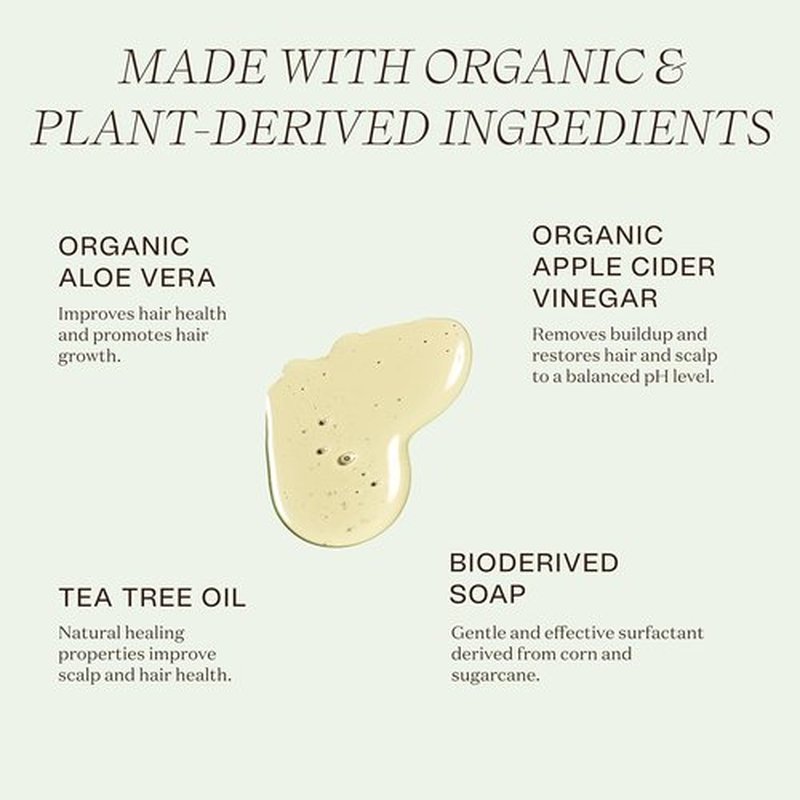 Ingreendients Natural Shampoo - Organic, Sulfate-Free & Color Safe with Tea Tree Oil | Vegan & pH Balanced