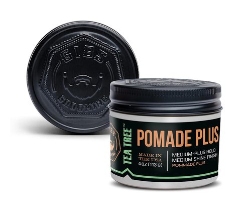 GIBS Tea Tree Pomade - Medium-Plus Hold & Shine | Clean Ingredients, Made in USA, 4 oz