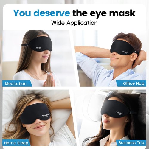 NEWGO 3D Cooling Sleep Mask, Weighted Cooling Gel Eye Mask for Sleeping, Cold Eye Mask, Hot Cold Therapy Blackout Sleep Mask for Puffiness, Dark Circles, Dry Eyes, Headaches and Stress Relief