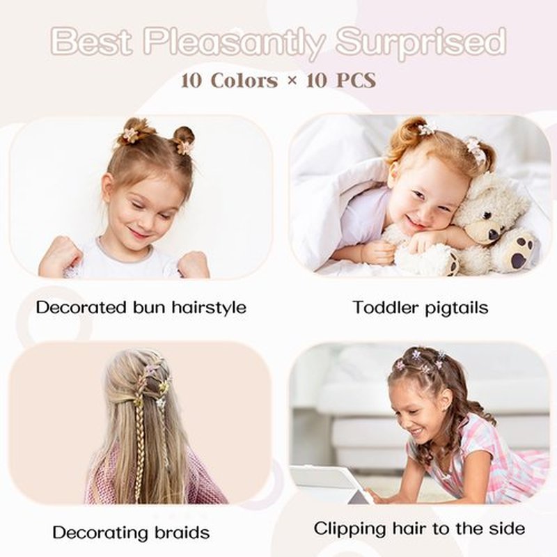 Mini Flower Hair Clips 100Pcs, Small Hair Clips Mini Claw Clips Cute Jaw Clips Hair Pins Hair Barrettes Hair Accessories for Women Girls Kids Teens