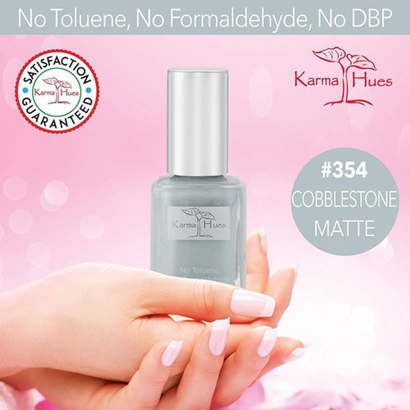 karma organic Natural Nail Polish – Non-Toxic, Vegan & Cruelty-Free (Cobblestone Matte, 0.43 fl oz)