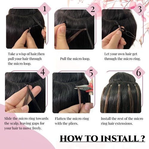 Kpvxxve Micro Bead Hair Extensions Real Human Hair Chocolate Brown Micro Link Hair Extensions Human Hair 18 Inch Micro Ring Human Hair Extension 1g/Strand 50g #1B/613(#1B/613, 18inch)