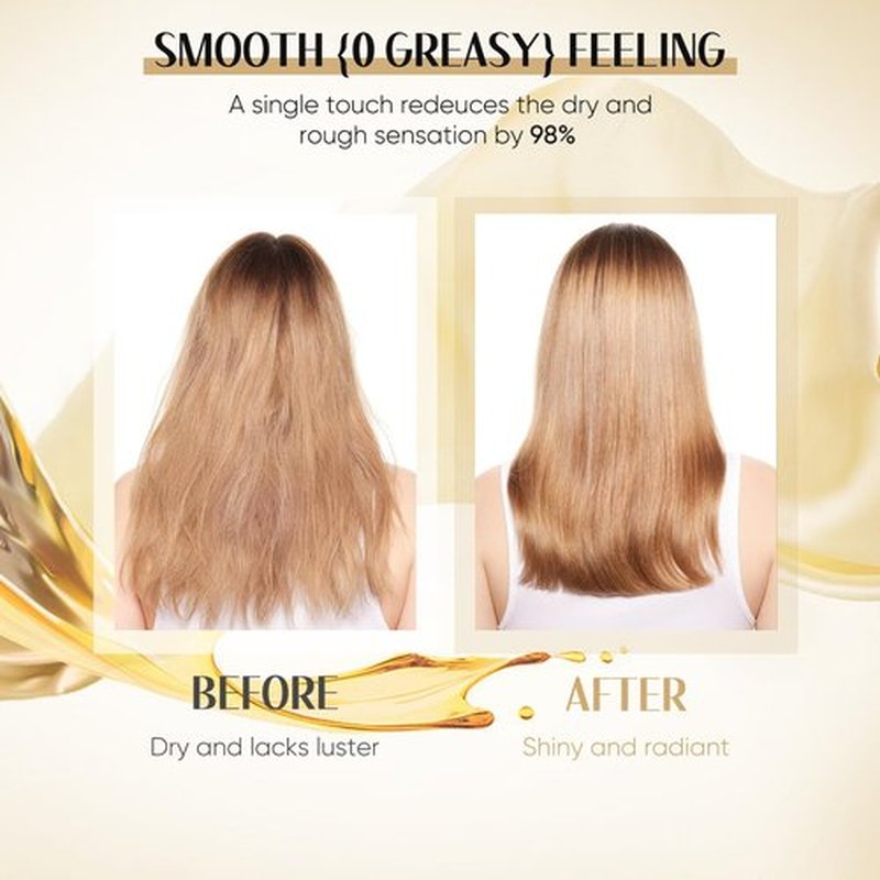 GREEONIL Olive Oil Serum for Frizz Control, Hair Repair Serum,24K Gold Argan Oil Coconut Oil Olive Oil and Vitamin E for Split Ends Hair Treatment, Add Shine, 3 Pack