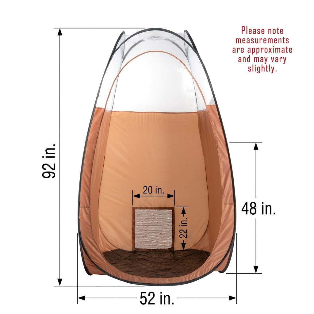 Naked Sun XL Portable Spray Tan Tent – Extra Large Pop Up Tent for Professional Tanning, Heavy Duty Fabric Mobile Spray Room with Carrying Bag & Easy Clean Floor - Bronze