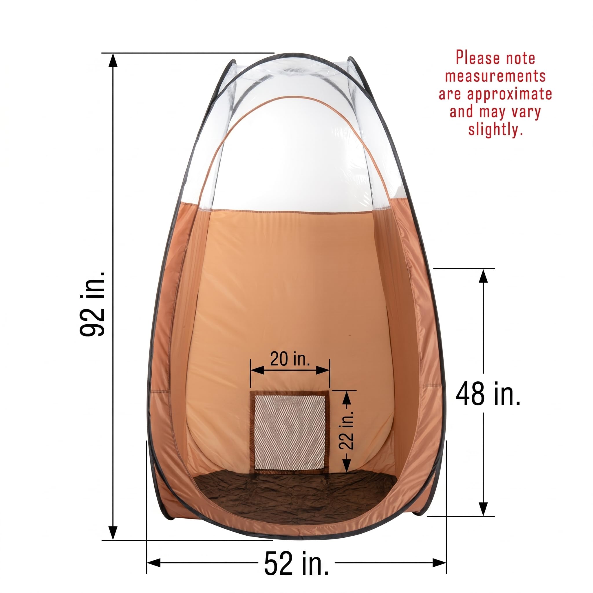 Naked Sun XL Portable Spray Tan Tent – Extra Large Pop Up Tent for Professional Tanning, Heavy Duty Fabric Mobile Spray Room with Carrying Bag & Easy Clean Floor - Bronze