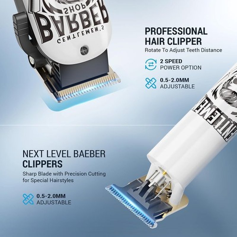 BESTBOMG® Hair Clippers - Professional Beard Trimmer Kit with Ceramic T-Blade | Perfect for Barbers & Gifts