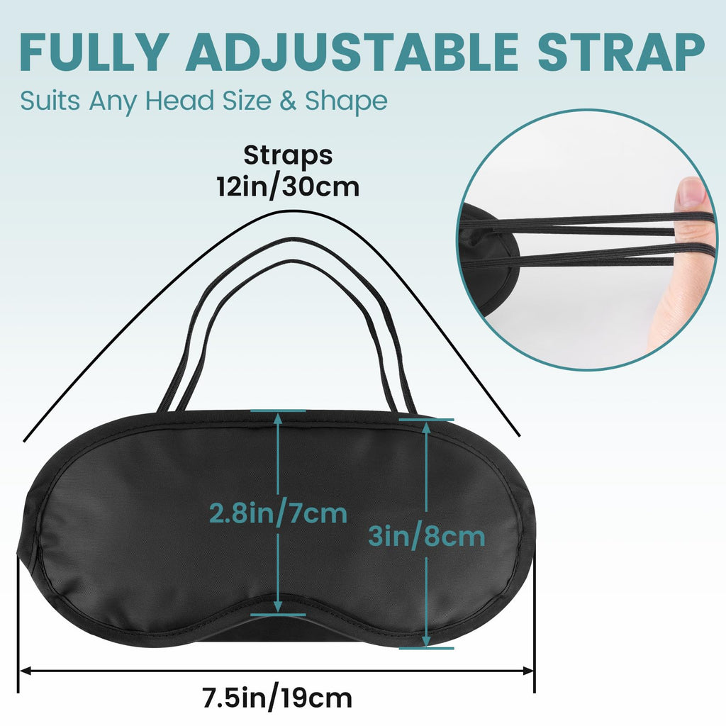 UGODAR 20 PCS Sleep Eye Masks Blindfolds - Light-Tight with Nose Pad & Adjustable Strap, Bulk Comfortable Breathable Party Supplies for Team Building Travel, Black Eye Cover for Women Men