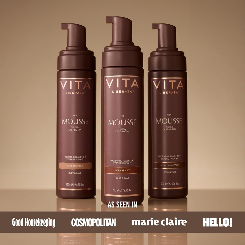 VITA LIBERATA Tinted Self Tanner Mousse - Ultra Dark 6.76 Fl Oz, Lightweight & Fast Drying Formula, Tinted For Easy Application, Lasting Tan, Formulated with Organic Aloe Vera & Hyaluronic Acid