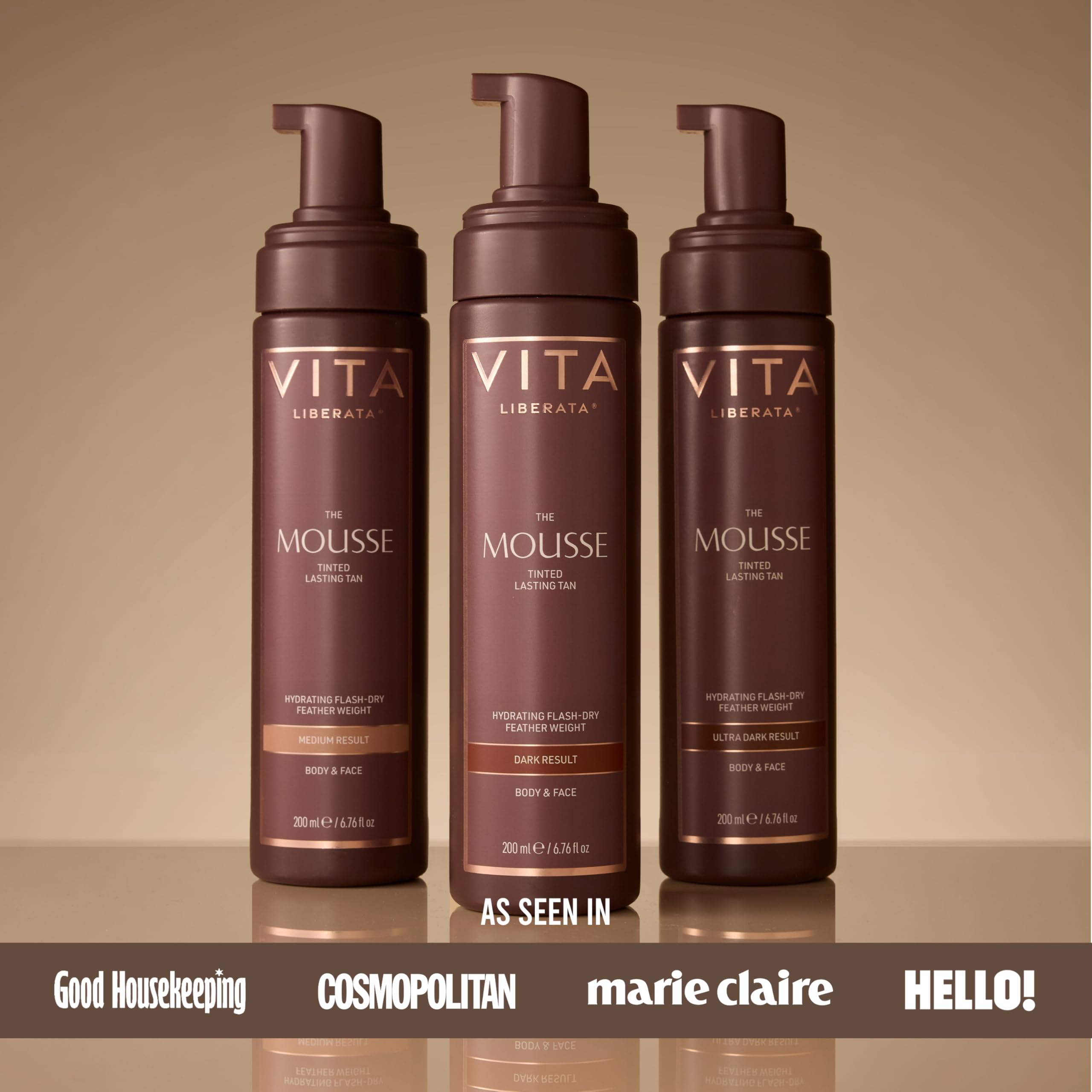 VITA LIBERATA Tinted Self Tanner Mousse - Ultra Dark 6.76 Fl Oz, Lightweight & Fast Drying Formula, Tinted For Easy Application, Lasting Tan, Formulated with Organic Aloe Vera & Hyaluronic Acid