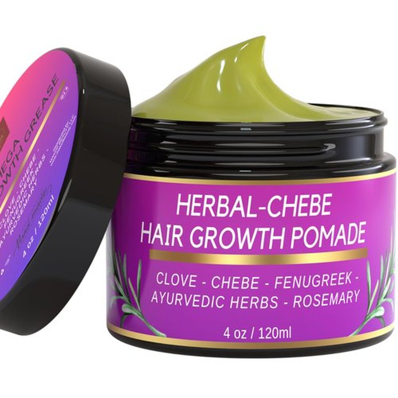 MAKOF BEAUTY Chebe Hair Growth Grease - Herbal Pomade with Clove, Fenugreek, Rosemary, Moringa & Ayurvedics Herbs for Hair Loss, Edges & Thinning Hair 4oz