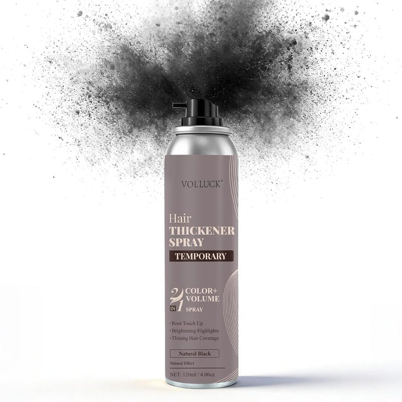 VOLLUCK Root Touch Up Hair Color Spray - Ammonia-Free Grey Coverage for Men & Women | Quick Drying Black