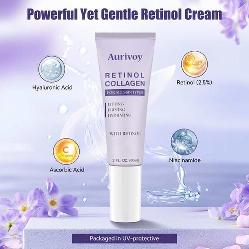 Retinol Collagen Instant Face Lift Cream for Face, Neck Firming Tightening Anti Aging Wrinkle Repair Serum for Neck & Décolleté, Hyaluronic Acid Moisturizer for Women & Man 2.0 FLoz