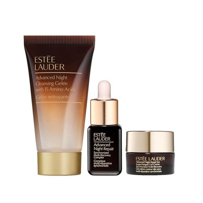 Estée Lauder Advanced Night Repair Essentials Set - Travel Size Foaming Cleanser, Serum & Eye Gel with Hyaluronic Acid