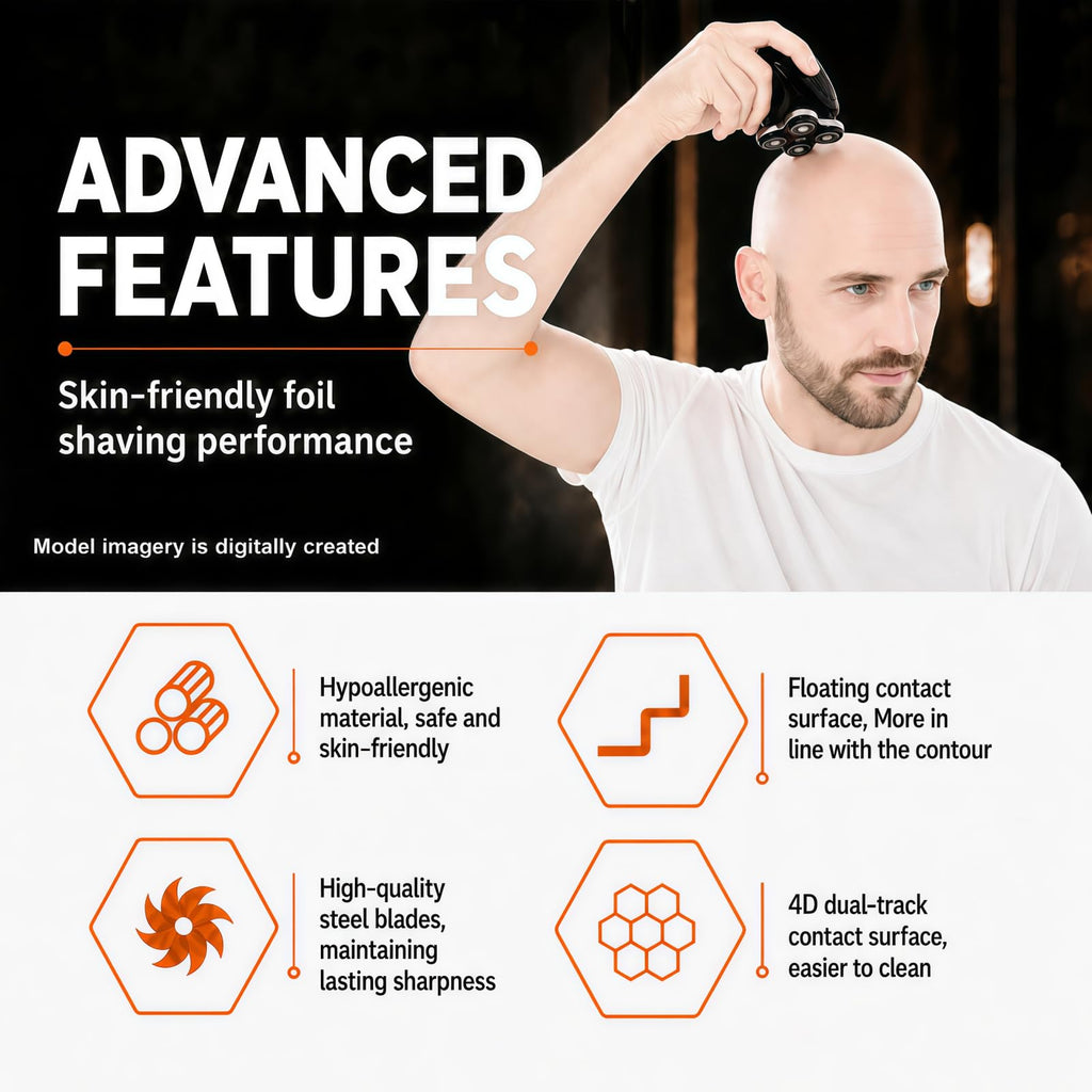 2 Pack Pro 4 Shaver Replacement Heads Compatible with Skull Pitbull Series