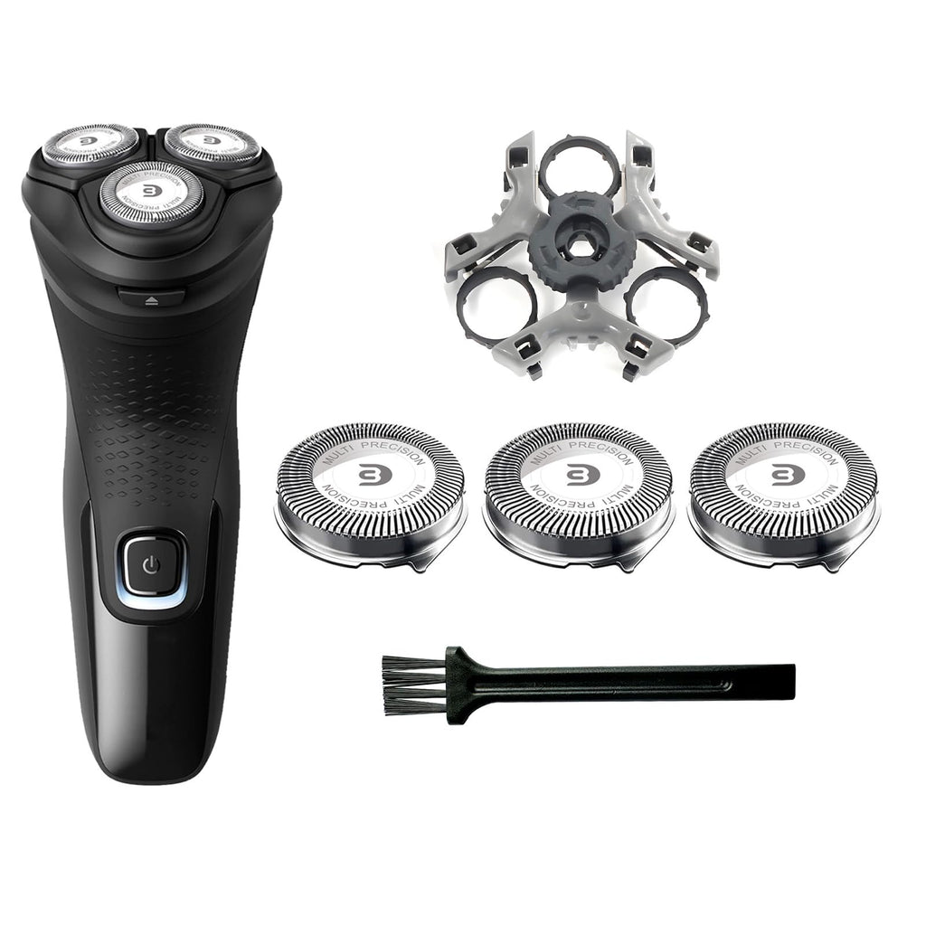 SH30 Replacement Heads Compatible with Philips Norelco Shaver Series 3000, 2000, 1000 and S3243, 3pcs Blades With 1pcs retaining ring